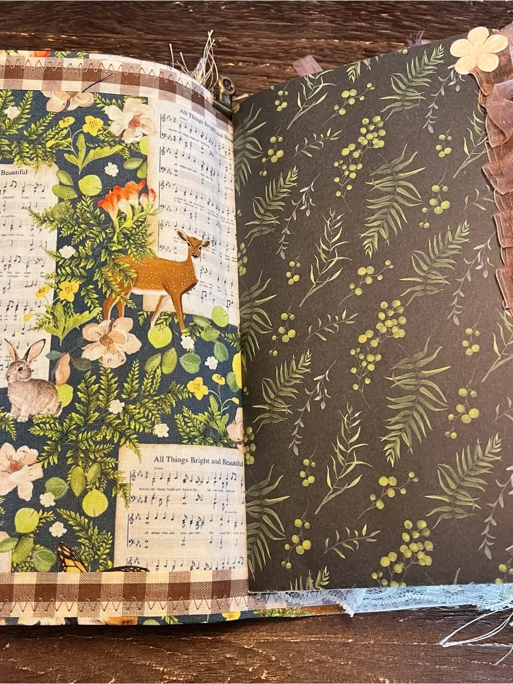 Junk Journal Nature Music Christian Faith Based Softcover Decorated 3 Sig